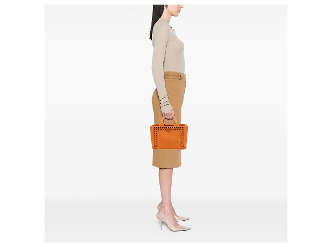Prada Orange Small Canvas Canapa Bijoux Satchel - Ansicht 6