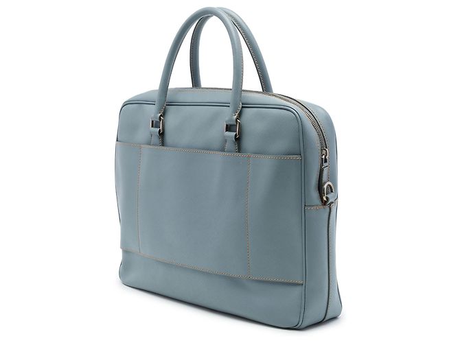 Borsa Business Prada Blue Saffiano - vista 2