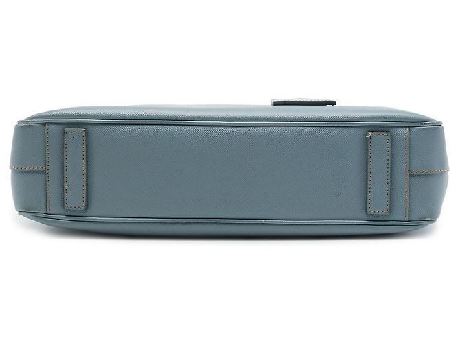 Borsa Business Prada Blue Saffiano - vista 3