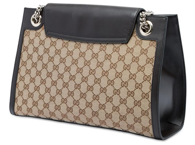 Borsa a tracolla Gucci Emily Large in tela GG beige - vista 2