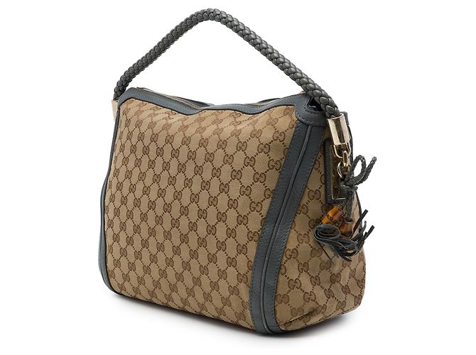 Borsa a tracolla Gucci Bella Medium in tela GG beige - vista 2