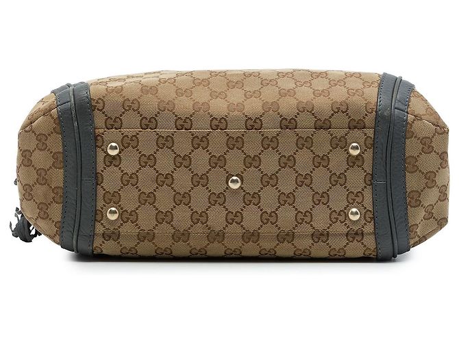 Borsa a tracolla Gucci Bella Medium in tela GG beige - vista 3