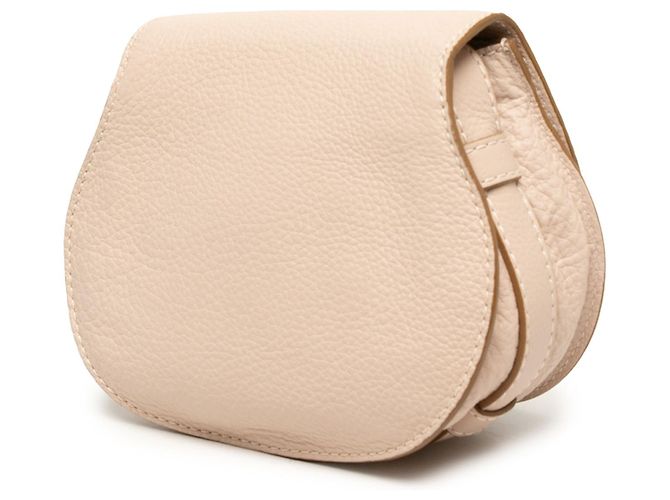 Chloé Marcie Saddle Crossbody in pelle grana Small Marrone - vista 2