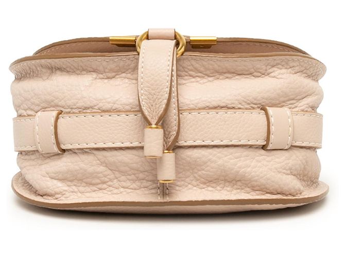 Chloé Marcie Saddle Crossbody in pelle grana Small Marrone - vista 3