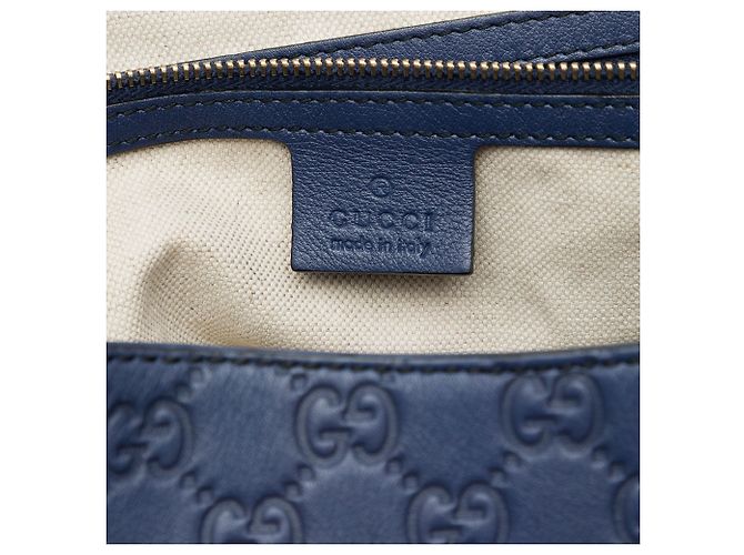 Borsa Tote Gucci Emily Large Guccissima Blu - vista 5