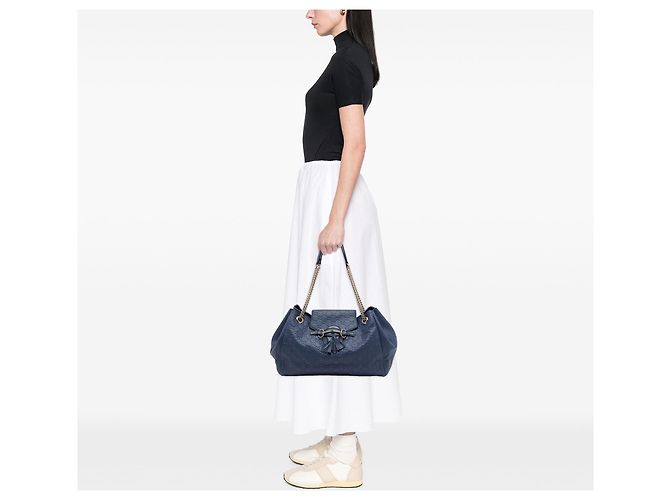 Borsa Tote Gucci Emily Large Guccissima Blu - vista 6