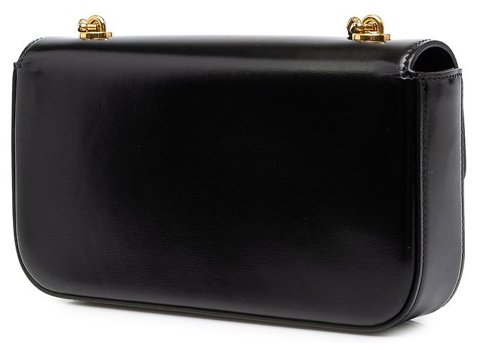 Céline Borsa a tracolla Celine Claude in pelle di vitello lucida nera con Triomphe - vista 2