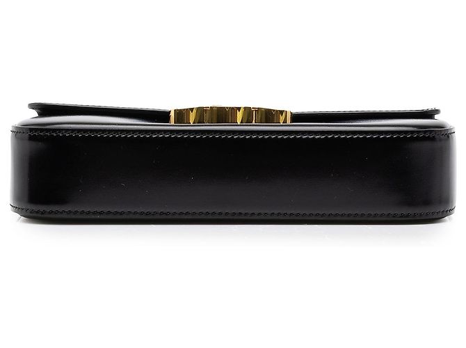 Céline Borsa a tracolla Celine Claude in pelle di vitello lucida nera con Triomphe - vista 3
