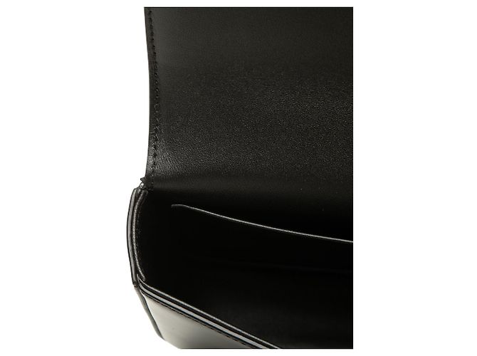 Céline Borsa a tracolla Celine Claude in pelle di vitello lucida nera con Triomphe - vista 8