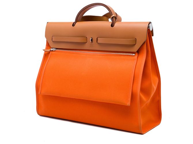 Hermès Orange Toile Herbag Zip 39 - vista 2