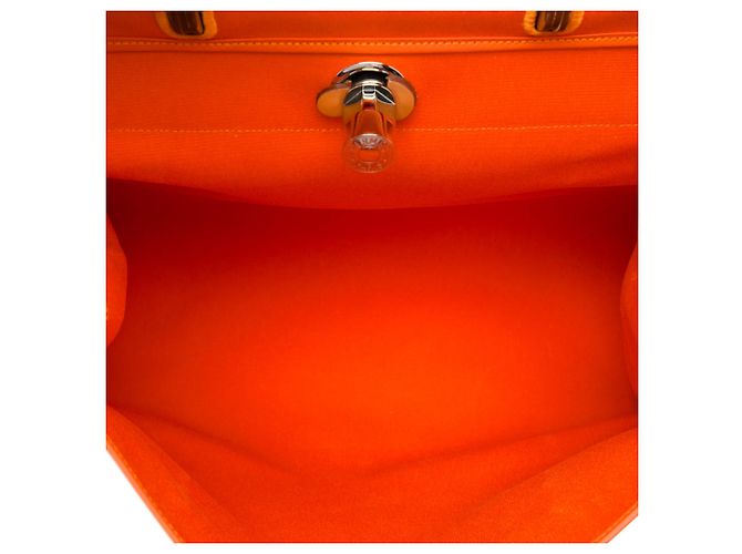 Hermès Orange Toile Herbag Zip 39 - vista 4