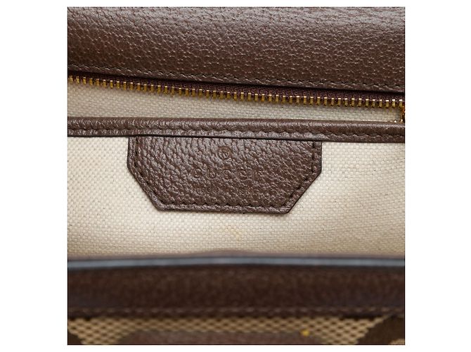 Borsa Gucci Beige Small Jumbo GG Canvas Web Bamboo 1947 con manico superiore - vista 5