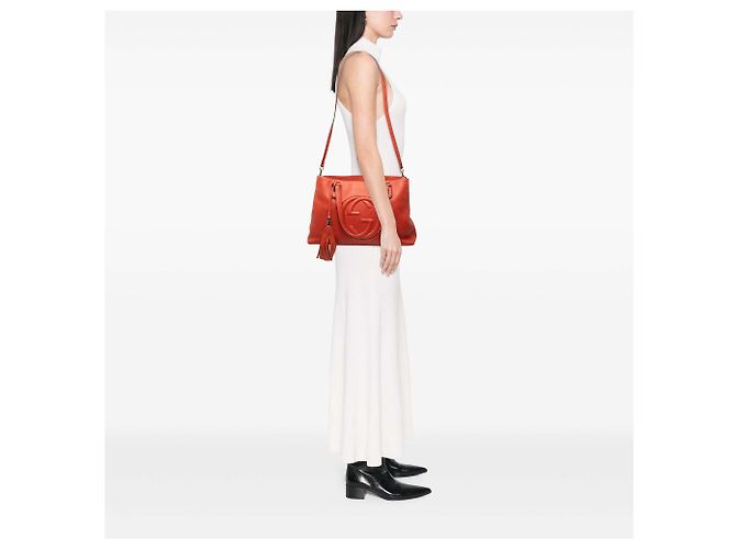Gucci Soho Working Tote aus Kalbsleder in Orange, Medium - Ansicht 6