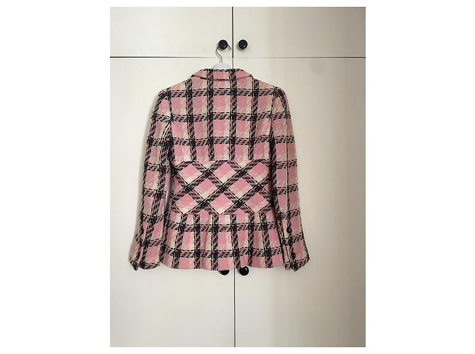 Chanel Set Giacca e Gonna Tweed Rosa a Quadri 1994 - vista 4
