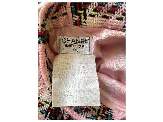 Chanel Set Giacca e Gonna Tweed Rosa a Quadri 1994 - vista 5