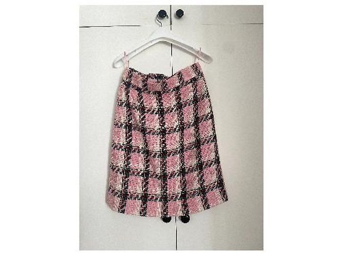 Chanel Set Giacca e Gonna Tweed Rosa a Quadri 1994 - vista 8