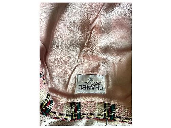 Chanel Set Giacca e Gonna Tweed Rosa a Quadri 1994 - vista 9