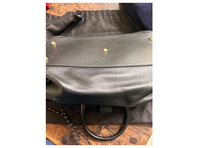 Autre Marque Saint Laurent CHYC Cabas Shopper Schwarz Leder - Ansicht 2
