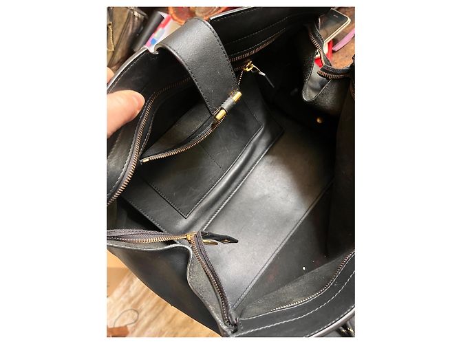 Autre Marque Saint Laurent CHYC Cabas Shopper Schwarz Leder - Ansicht 3