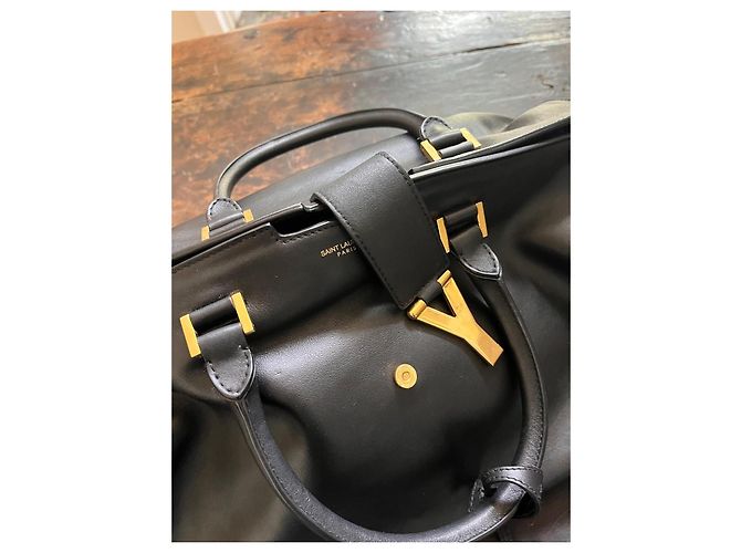 Autre Marque Saint Laurent CHYC Cabas Shopper Schwarz Leder - Ansicht 4