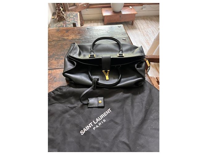 Autre Marque Saint Laurent CHYC Cabas Shopper Schwarz Leder - Ansicht 6