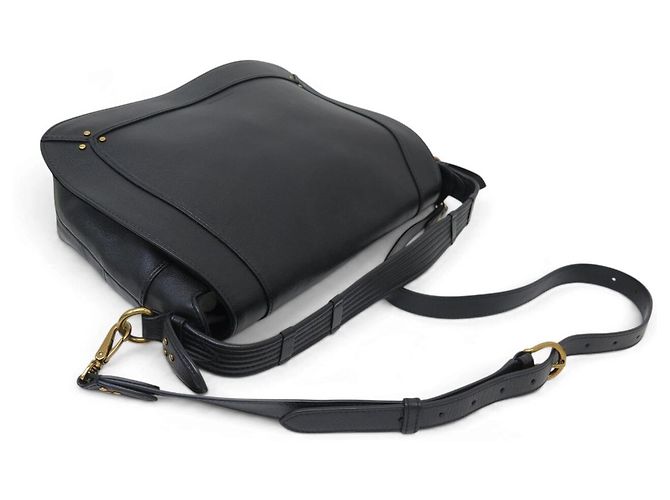 NUOVA BORSA A MANO JEROME DREYFUSS PEPITO M IN PELLE NERA BORSA A TRACCOLLA PURSE - vista 6