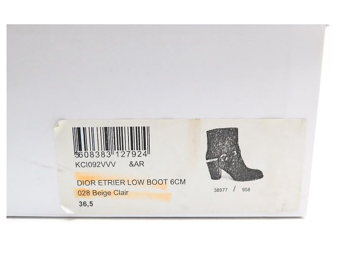 NEU CHRISTIAN DIOR ETRIER LOW BOOTS 36.5 BEIGE VELOURS - Ansicht 15