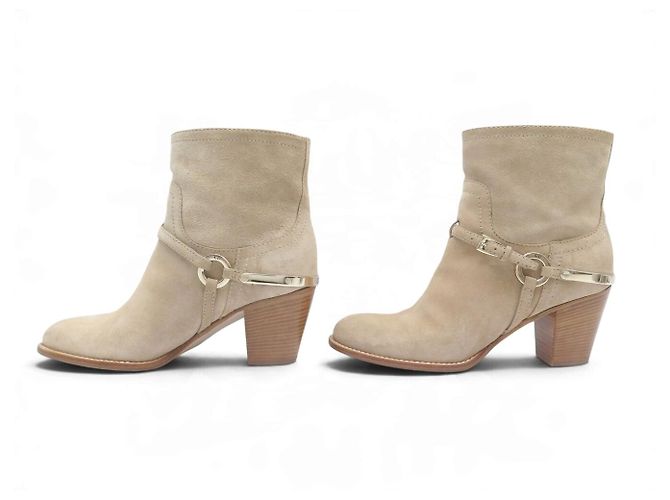 NEU CHRISTIAN DIOR ETRIER LOW BOOTS 36.5 BEIGE VELOURS - Ansicht 2