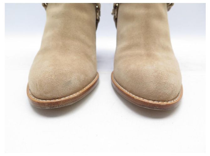 NEU CHRISTIAN DIOR ETRIER LOW BOOTS 36.5 BEIGE VELOURS - Ansicht 5