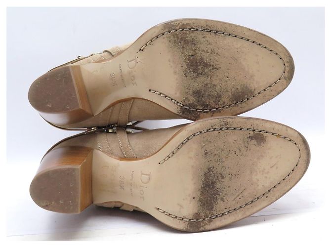 NEU CHRISTIAN DIOR ETRIER LOW BOOTS 36.5 BEIGE VELOURS - Ansicht 7