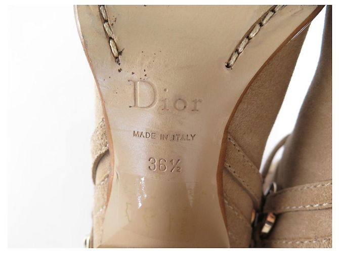 NEU CHRISTIAN DIOR ETRIER LOW BOOTS 36.5 BEIGE VELOURS - Ansicht 8