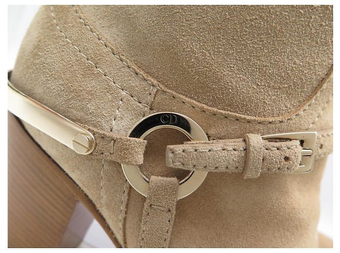 NEU CHRISTIAN DIOR ETRIER LOW BOOTS 36.5 BEIGE VELOURS - Ansicht 9