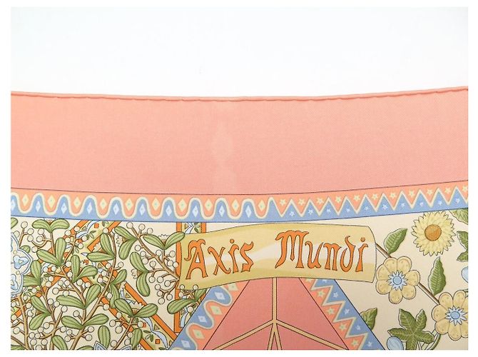 Hermès FOULARD HERMES AXIS MUNDI CHRISTINE HENRY SETA ROSA CARRE 90 CM - vista 10