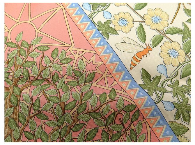 Hermès FOULARD HERMES AXIS MUNDI CHRISTINE HENRY SETA ROSA CARRE 90 CM - vista 15