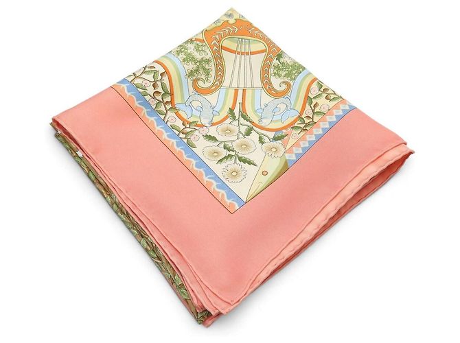 Hermès FOULARD HERMES AXIS MUNDI CHRISTINE HENRY SETA ROSA CARRE 90 CM - vista 16