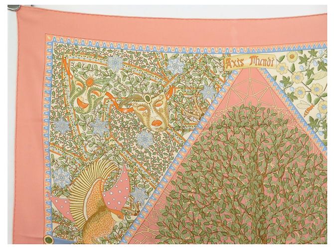 Hermès FOULARD HERMES AXIS MUNDI CHRISTINE HENRY SETA ROSA CARRE 90 CM - vista 2