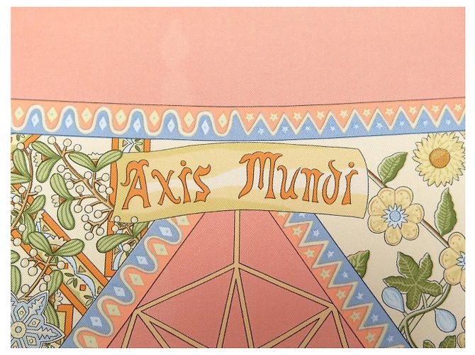 Hermès FOULARD HERMES AXIS MUNDI CHRISTINE HENRY SETA ROSA CARRE 90 CM - vista 7