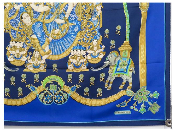 Hermès VINTAGE HERMES INDIA 1ERE EDITION CATHY LATHAM 1986 SEIDENTUCH - Ansicht 4