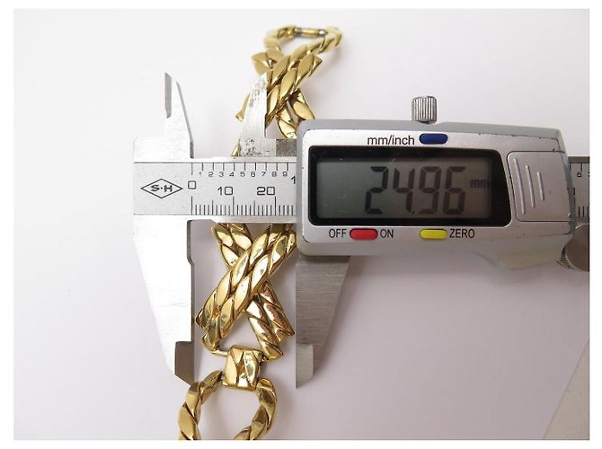 Céline BRACCIALE VINTAGE CELINE DORATO MAGLIE ARTICOLATE INTRECCIATE CATENA GOURMETTE BANGLE - vista 11