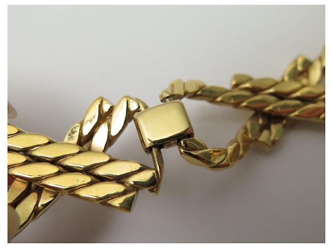 Céline BRACCIALE VINTAGE CELINE DORATO MAGLIE ARTICOLATE INTRECCIATE CATENA GOURMETTE BANGLE - vista 15