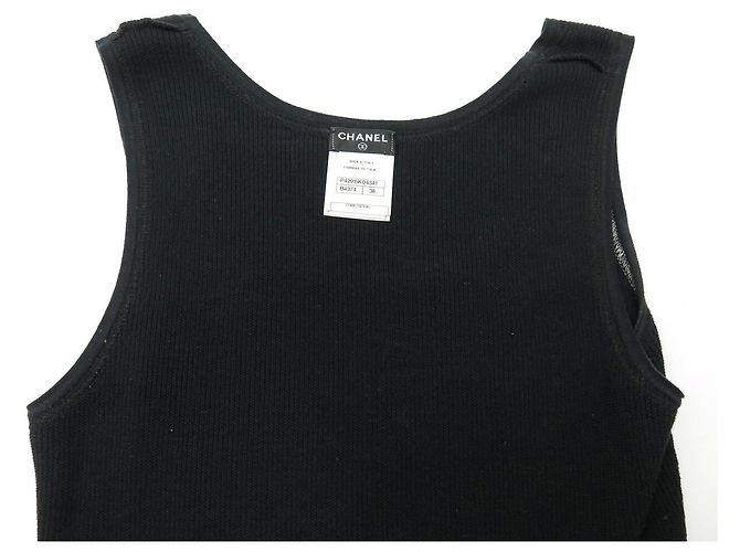 NUOVO TOP CHANEL NERO 38 M LOGO CC IN COTONE E CASHMERE - vista 4
