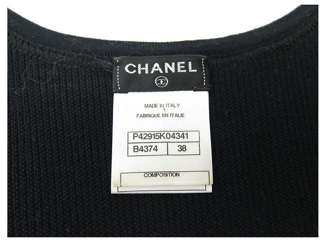 NUOVO TOP CHANEL NERO 38 M LOGO CC IN COTONE E CASHMERE - vista 5