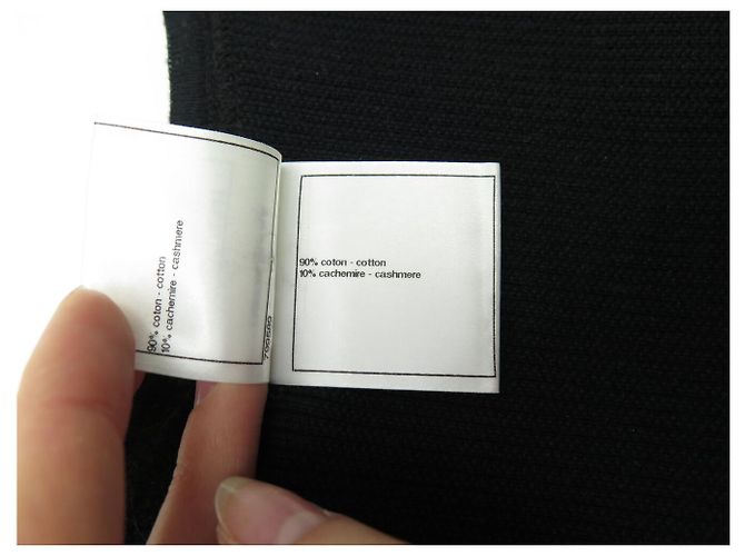 NUOVO TOP CHANEL NERO 38 M LOGO CC IN COTONE E CASHMERE - vista 7