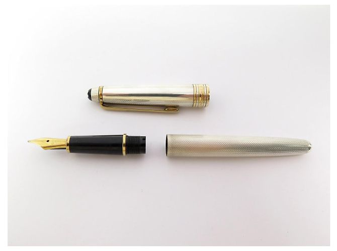 PENNA STILO MONTBLANC MEISTERSTUCK SOLITAIRE DOUE IN ARGENTO 925 SILVER PEN - vista 11