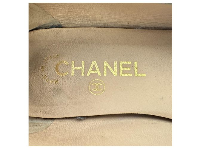Ballerine Chanel in pelle nera con logo CC intrecciato - vista 8