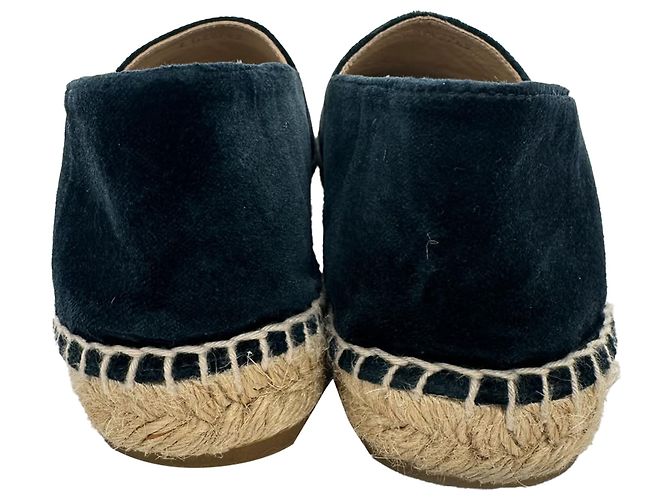 Espadrillas Chanel in velluto nero con logo CC intrecciato - vista 5