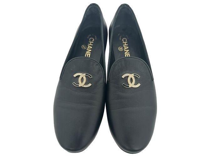 Ballerine slip-on Chanel in pelle nera - vista 3