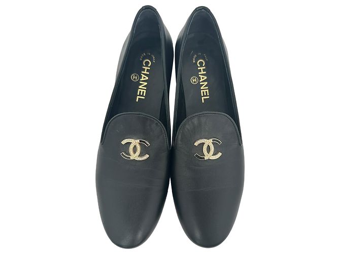 Ballerine slip-on Chanel in pelle nera - vista 4