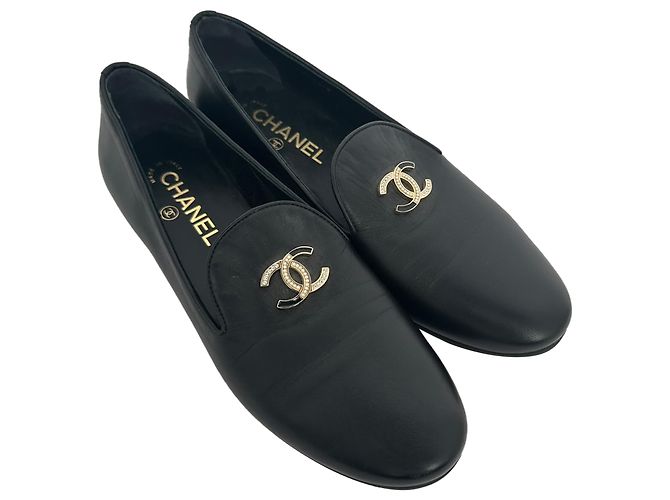 Ballerine slip-on Chanel in pelle nera - vista 5