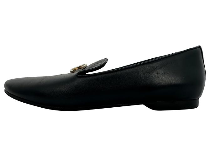Ballerine slip-on Chanel in pelle nera - vista 7